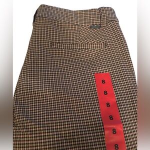 Women’s Houndstooth high-rise cropped pants in brown